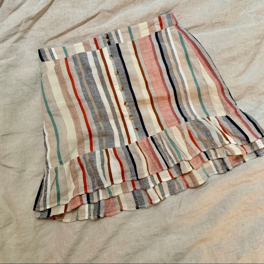 American Eagle linen striped mini skirt